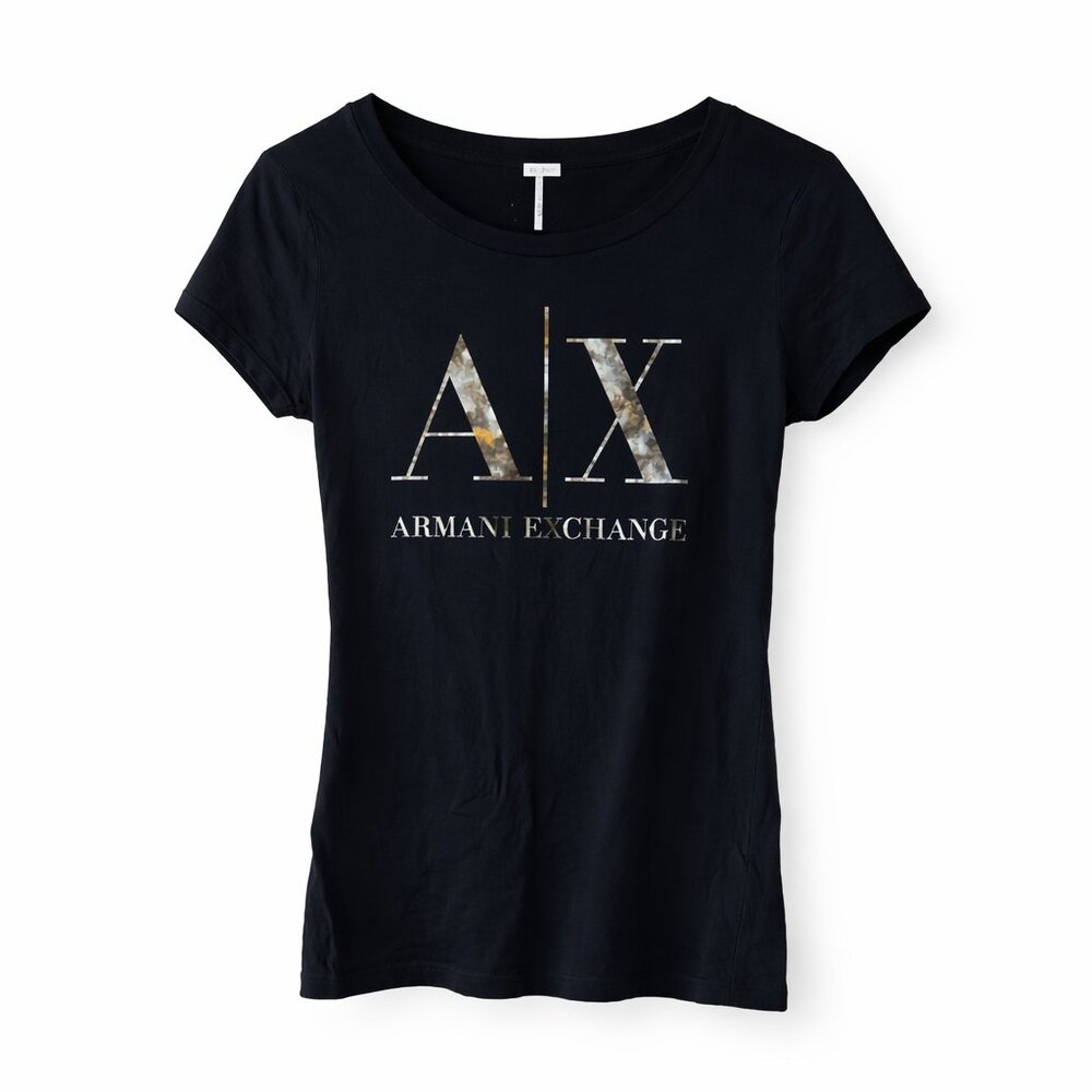 Armani Exchange Black Short Sleeve Tee